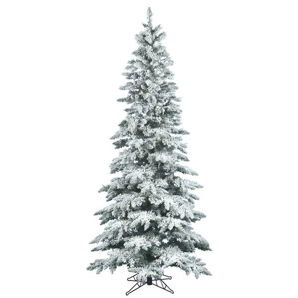 Flocked Utica White/Green Fir Artificial Christmas Tree | Wayfair North America