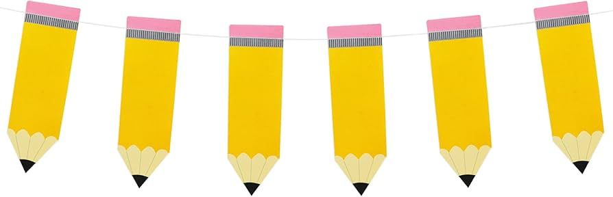 Partyprops Pencil Banner | Pencil Garland | Kindergarten Banner | Classroom Decor | Pencil Party ... | Amazon (US)