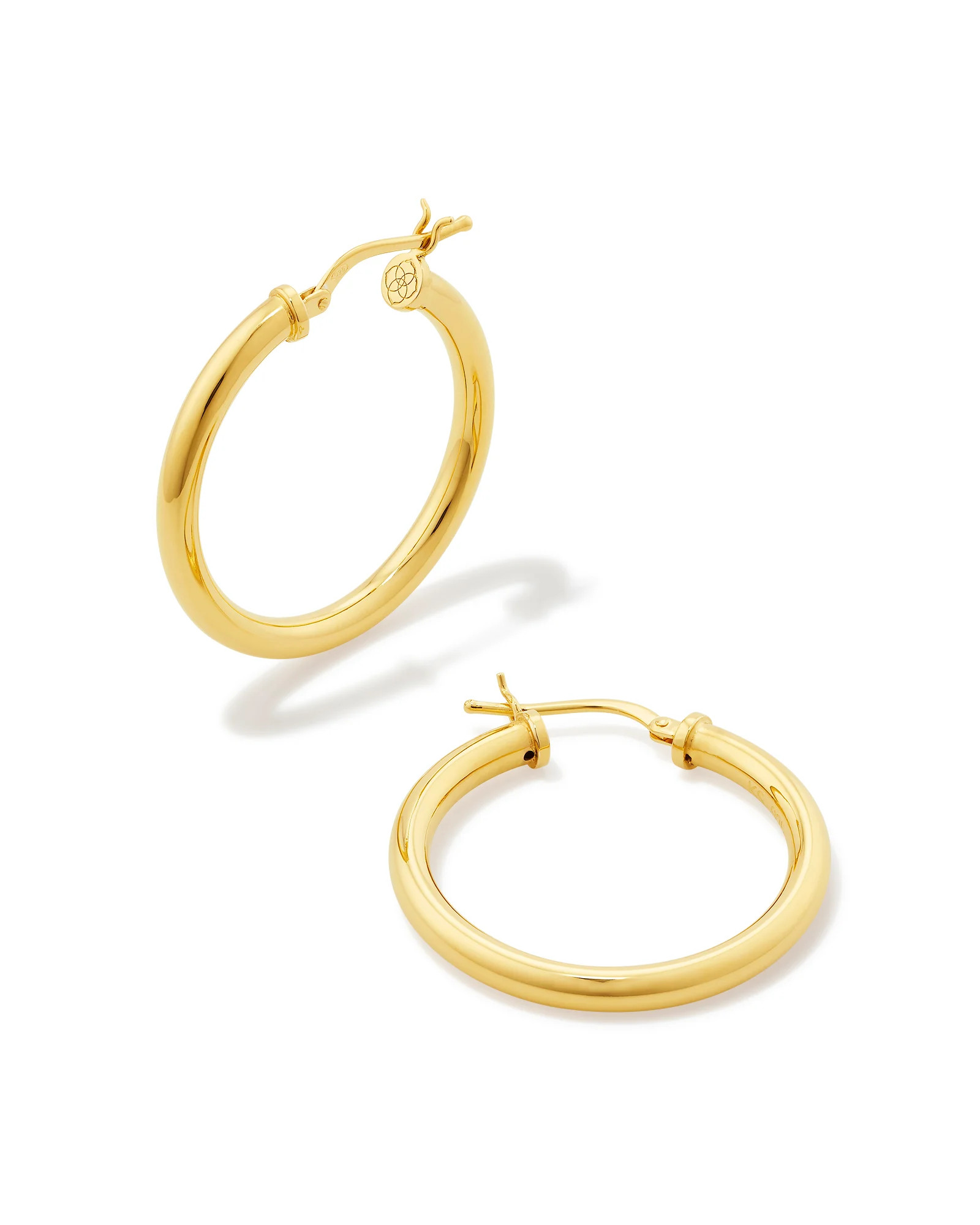 Tube Large 40mm Hoop Earrings in 18k Gold Vermeil | Kendra Scott
