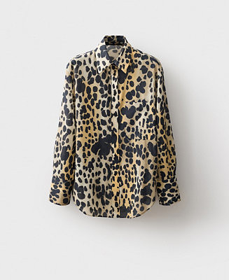 Women's Animal Print Cotton Shirt | Macy's