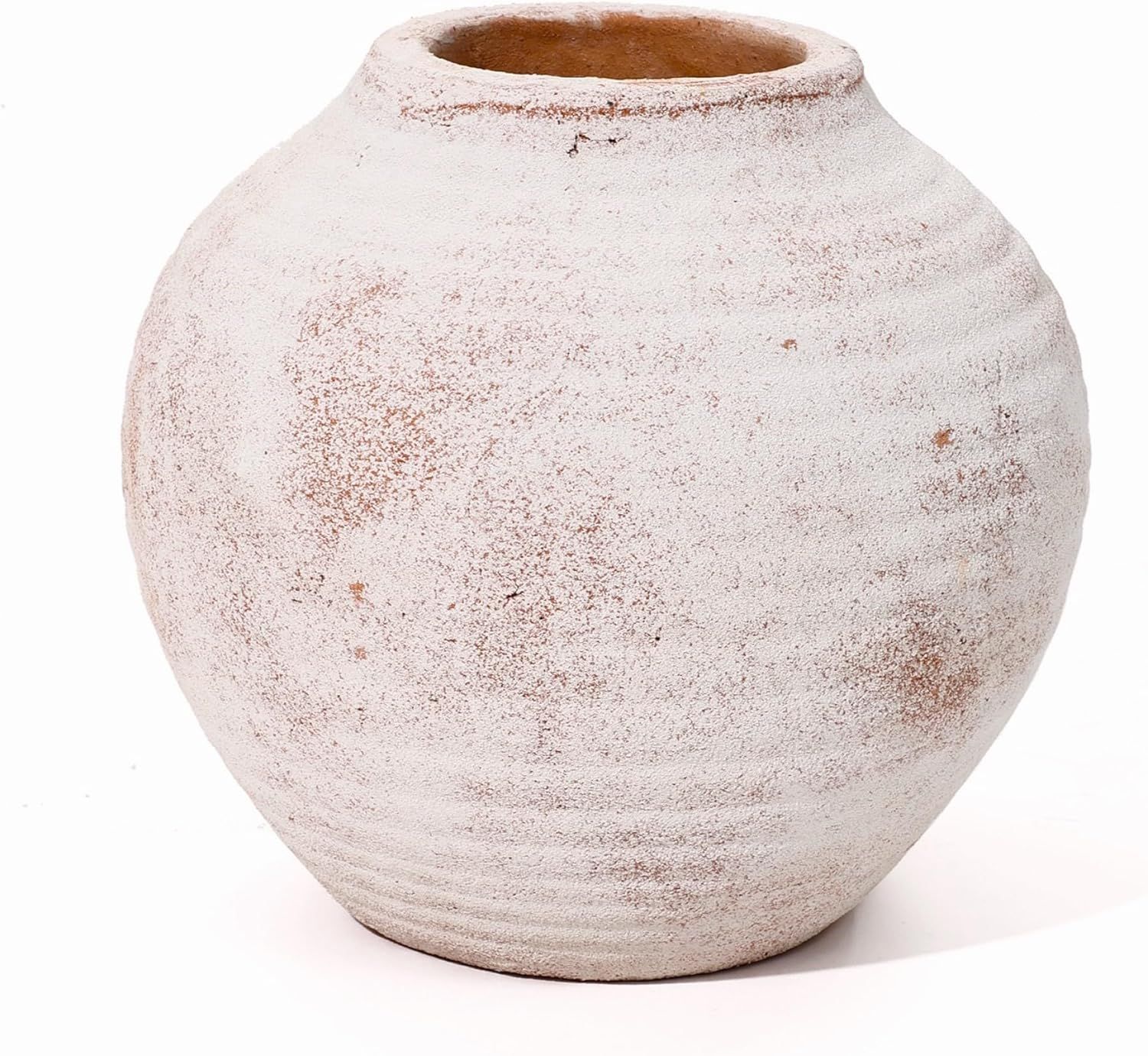 LuxenHome 7.5" Tall Terracotta Vase Marble Textured Brown and White Rustic Vase for Home Decor En... | Amazon (US)