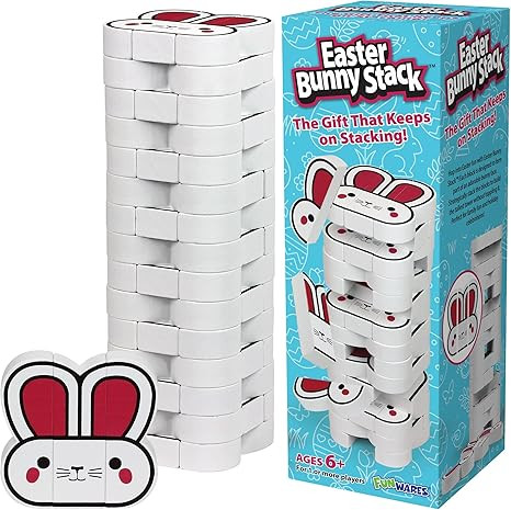 Easter Bunny Stack – Bunny-Themed Wooden Stacking Game for Kids & Adults, Fun Family Tower Game... | Amazon (US)