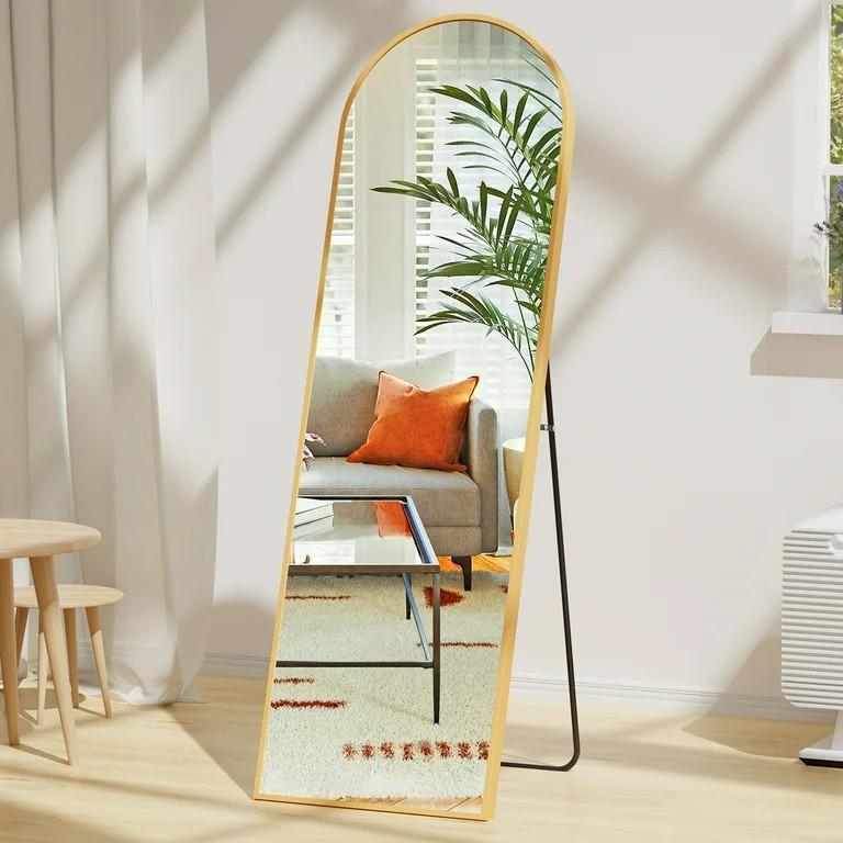 EDX Arched Full Length Mirror 59"x16" Full Body Mirror Rectangle Free Standing Wall Mounted Leani... | Walmart (US)