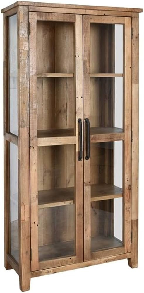 Trent Home Transitional Reclaimed Pine Display Cabinet in Natural | Amazon (US)