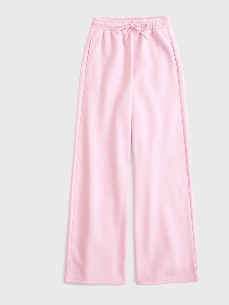 Abercrombie & Fitch Pink Abercrombie & Fitch Pink Wide Leg Trousers | Next EU