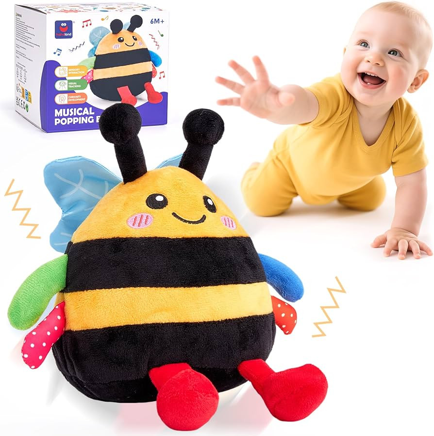 hahaland Baby Toy for 6 + 12 18 Months – Crawling Musical Dancing Bouncing Learning Bee Plush, ... | Amazon (US)