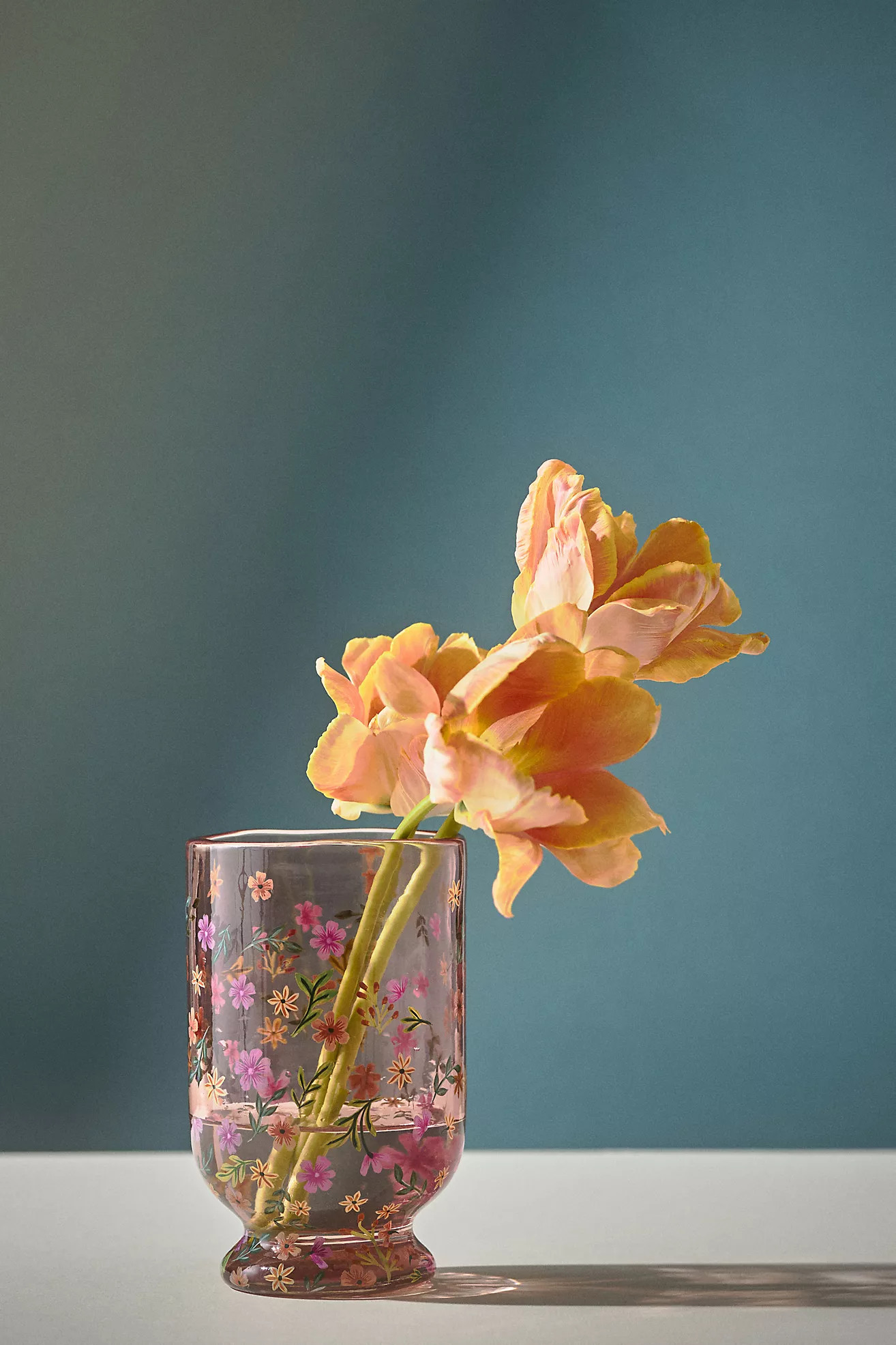 Floral Glass Hurricane | Anthropologie (US)