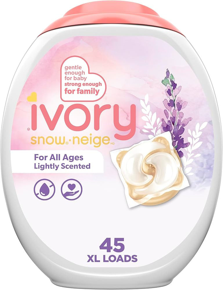 Ivory Snow Laundry Detergent Pacs Lightly Scented Lavender HE Compatible, 45 | Amazon (CA)