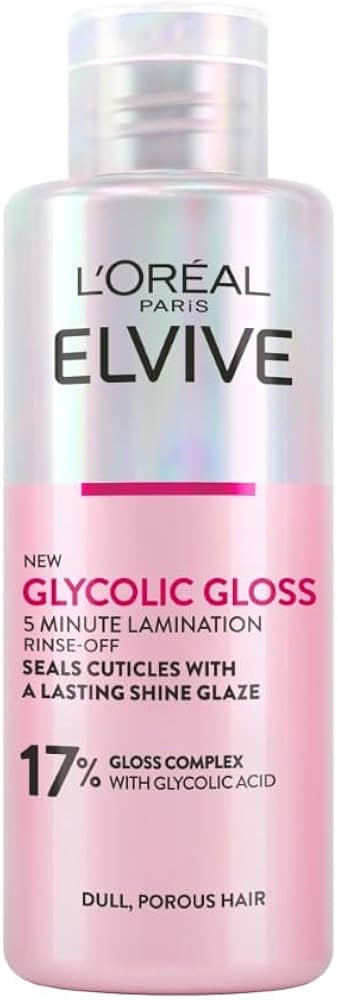 L'Oreal Paris Elvive Glycolic Gloss 5 Min Lamination Treatment, with 17% Glycolic Complex & Glyco... | Amazon (UK)
