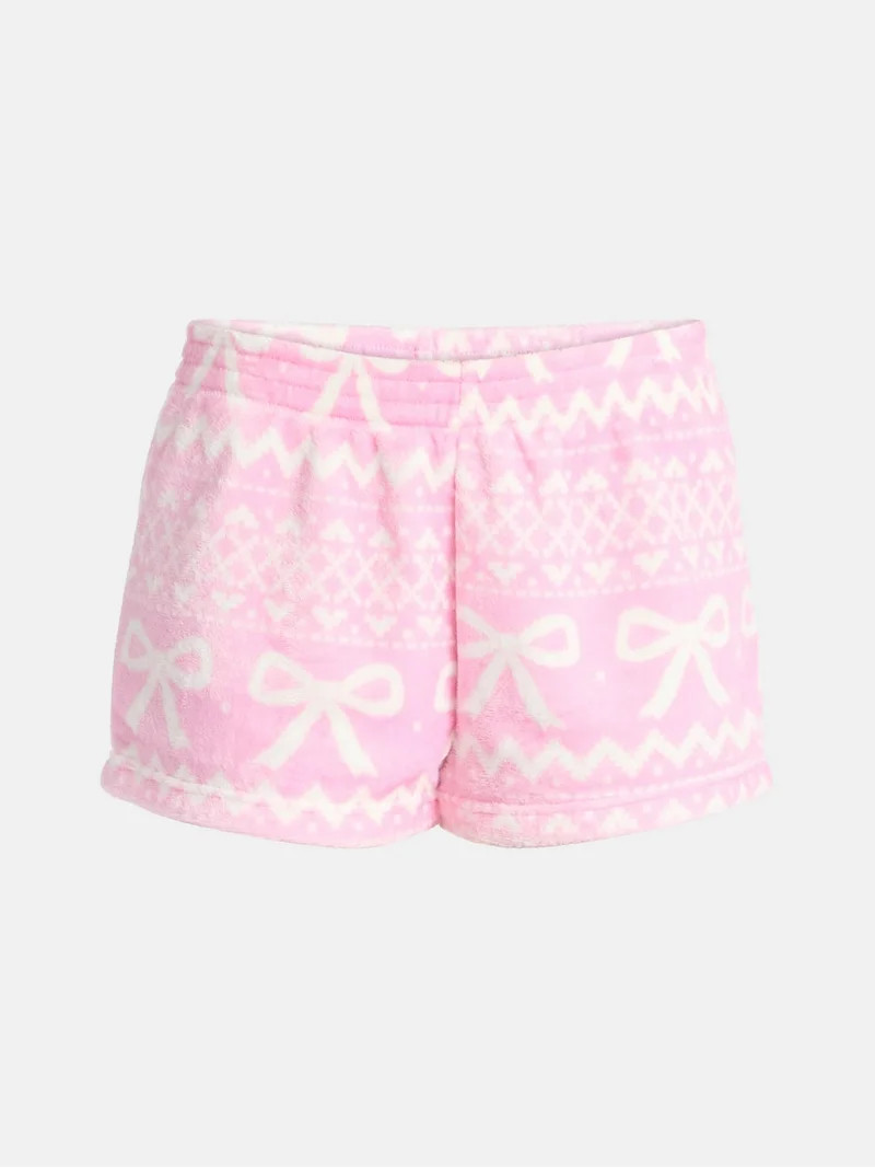 No Boundaries Pull-On Printed Plush Shorts, 2'' Inseam, Women's | Walmart (US)
