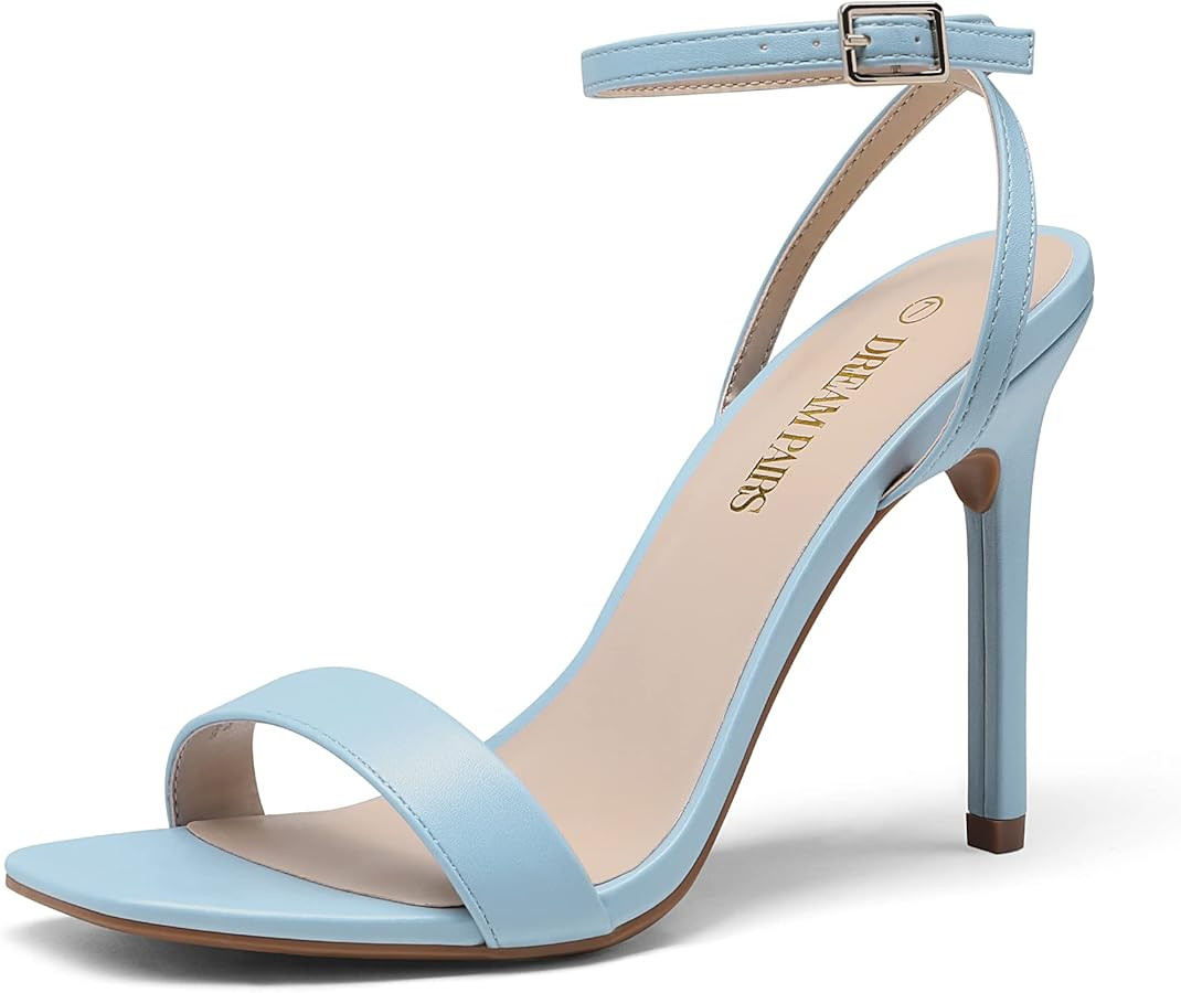DREAM PAIRS Women’s High Stilettos Open Square Toe Ankle Strap Heels Sexy Comfort Strappy Dress... | Amazon (US)