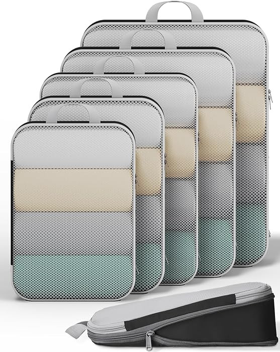 Veken 6/9/11 Set Compression Packing Cubes for Travel Essentials,Compressible Expandable Large Lu... | Amazon (US)