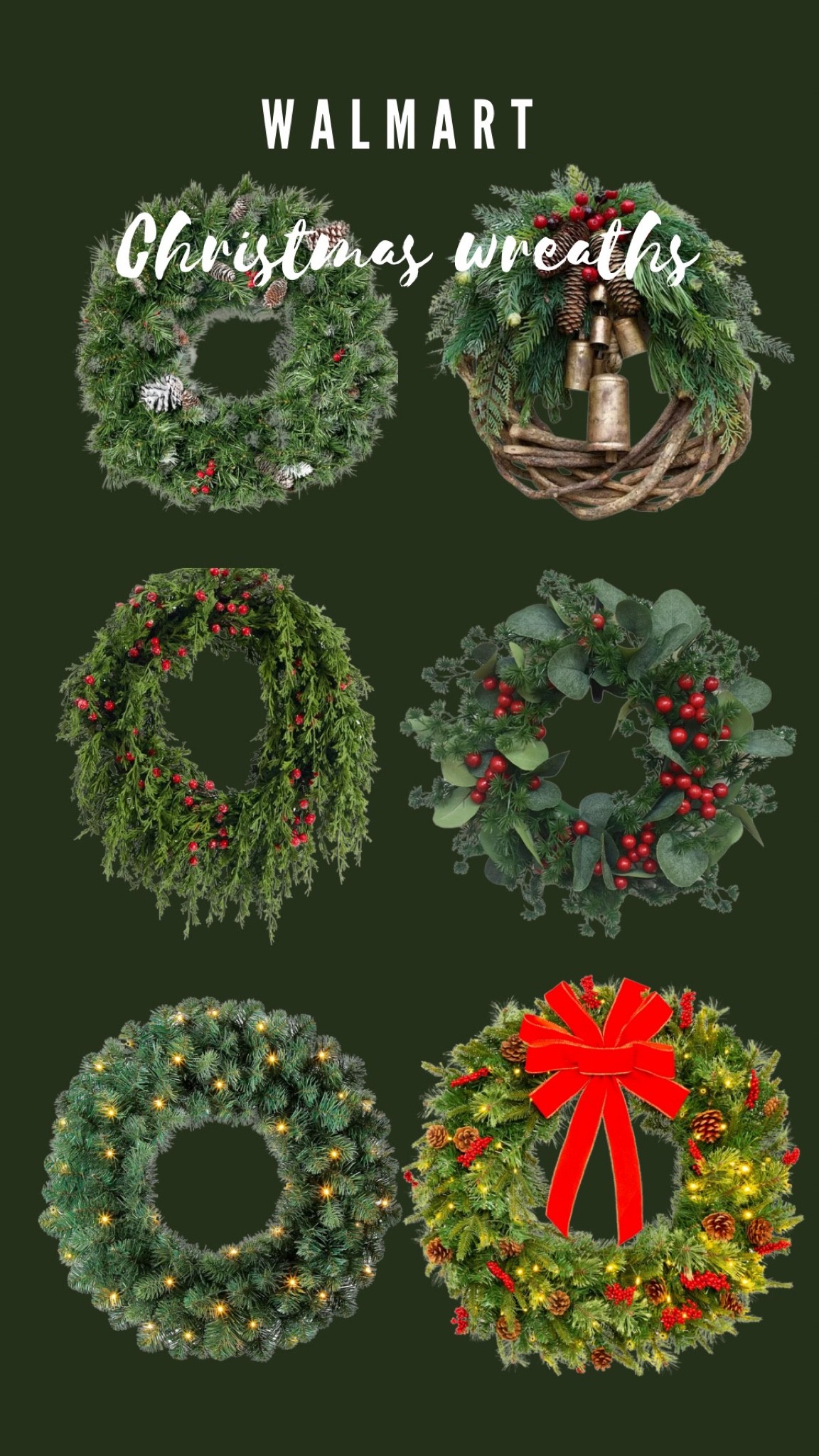 Walmart Christmas wreaths! 

#LTKunder50 #LTKHoliday #LTKhome