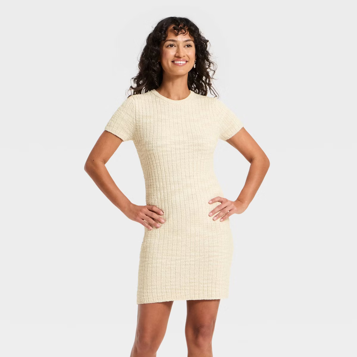 Women's Short Sleeve Rib Mini Sweater Dress - Universal Thread™ | Target