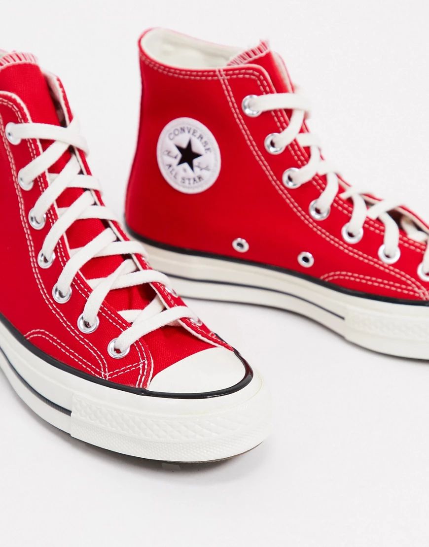 Converse Chuck 70 Hi canvas sneakers in enamel red | ASOS (Global)