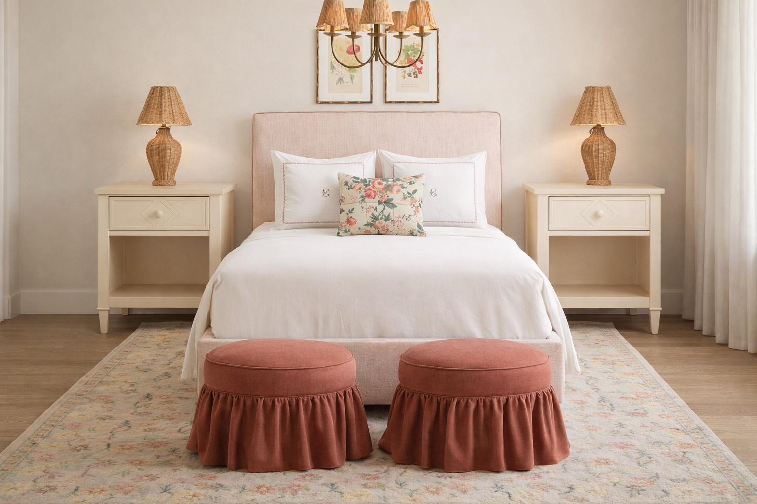Soft, sweet, and timeless 🤍 This English-countryside–inspired girls’ bedroom is my current obsession. From the blush upholstered bed to the floral rug and rattan lamps, every piece is neutral, cozy, and actually livable.
I linked everything you see here so you can recreate this look room by room ✨ Save this for later & tap to shop the full bedroom!
#GirlsRoomInspo #EnglishCottageStyle #LTKHome #KidsRoomDecor #BedroomInspo #TraditionalHome #NeutralHome 

 #LTKHome #LTKBaby #LTKKids