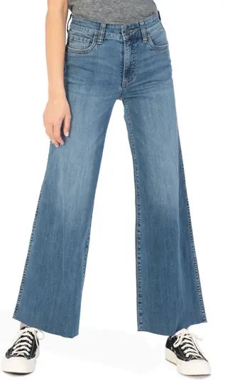 KUT from the Kloth Fab Ab High Waist Raw Hem Wide Leg Jeans | Nordstrom | Nordstrom