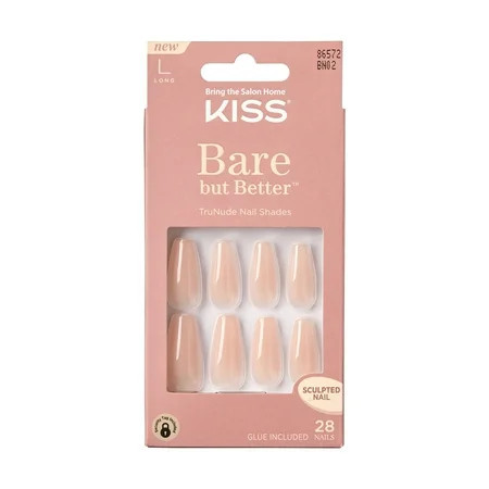 KISS USA Bare but Better Sculpted Nude Fake Nails Nude Drama 28 Count | Walmart (US)