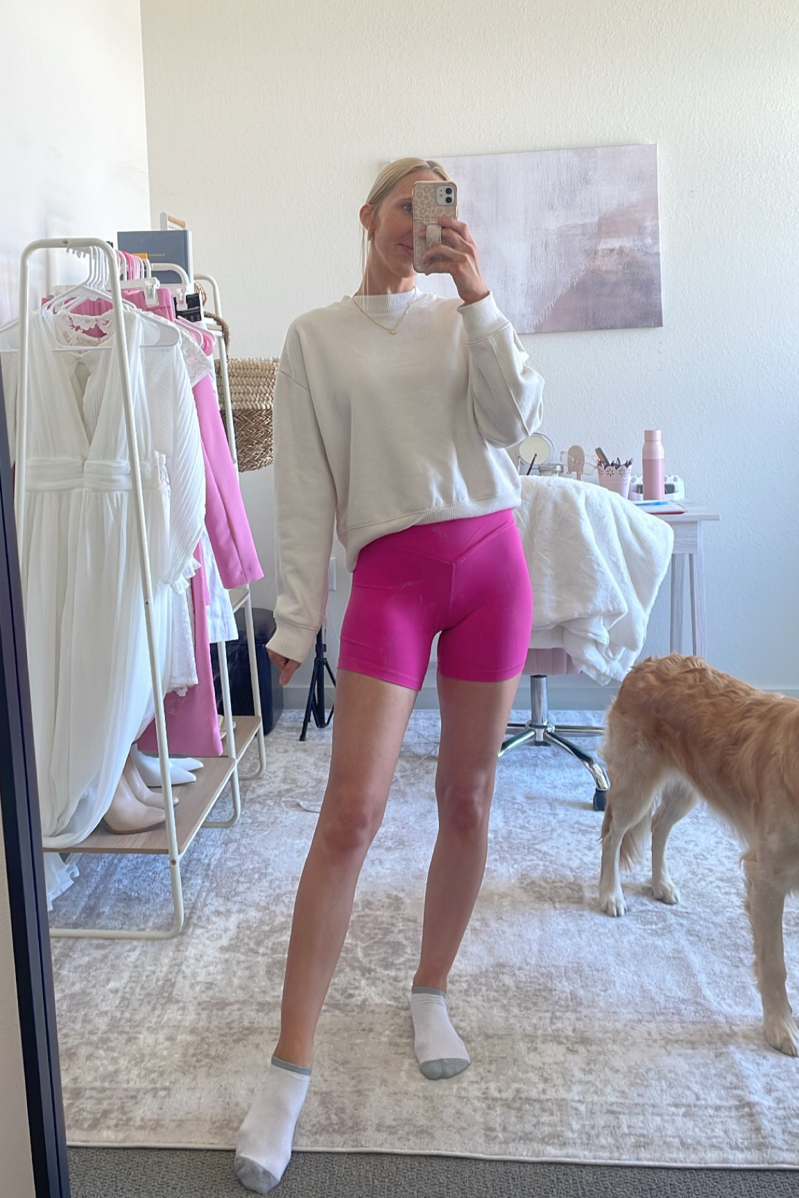 Casual athleisure outfit for today 💕 wearing my pink biker shorts from CRZ YOGA - these are so soft and stretchy!

White pullover sweatshirt, white crewneck sweatshirt, CRZ yoga shorts, Amazon activewear, biker shorts outfit, Amazon athleisure #pinkshorts #pinkbikershorts #crzyoga

#LTKSeasonal #LTKFind #LTKfit