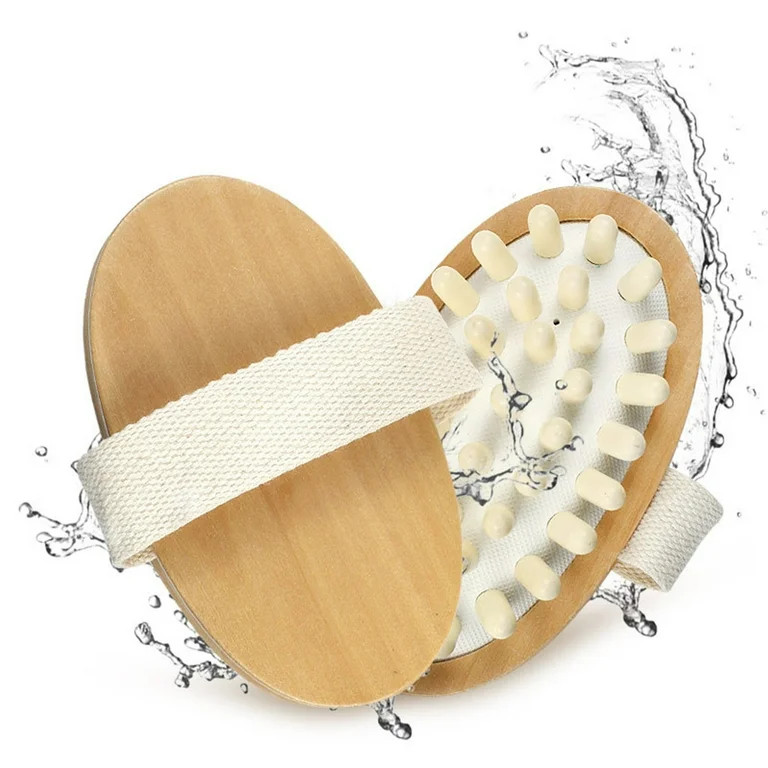 Cellulite Roller Machine Bath Back Scrubber Massager Spa Cushion Body Brush Wooden - Walmart.com | Walmart (US)