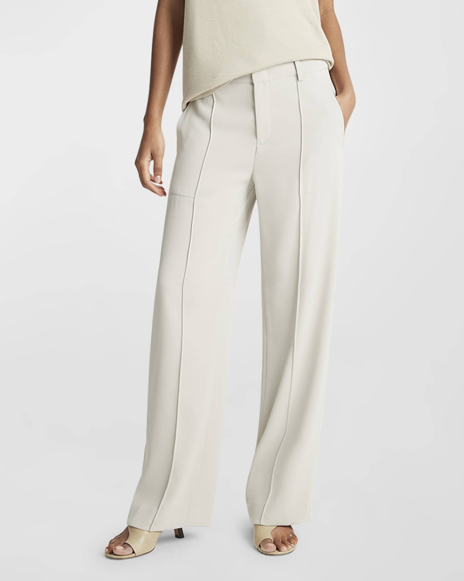 Vince Crepe Wide-Leg Utility Pants | Neiman Marcus