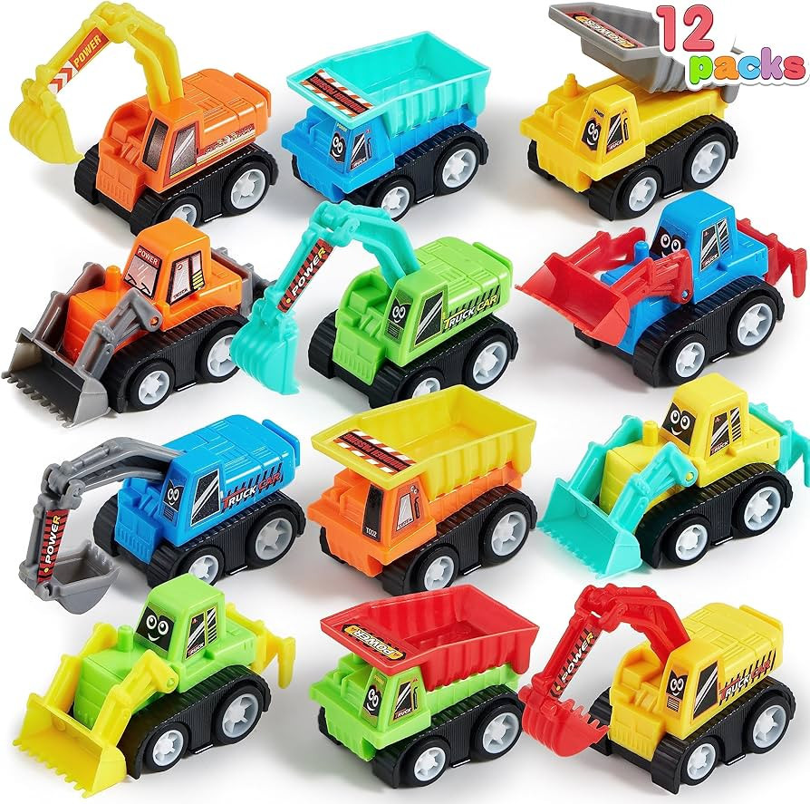 JOYIN 12 Pcs Pull Back Cars Set, Mini Construction Engineering Vehicle for Toddlers, Bulk Excavat... | Amazon (US)