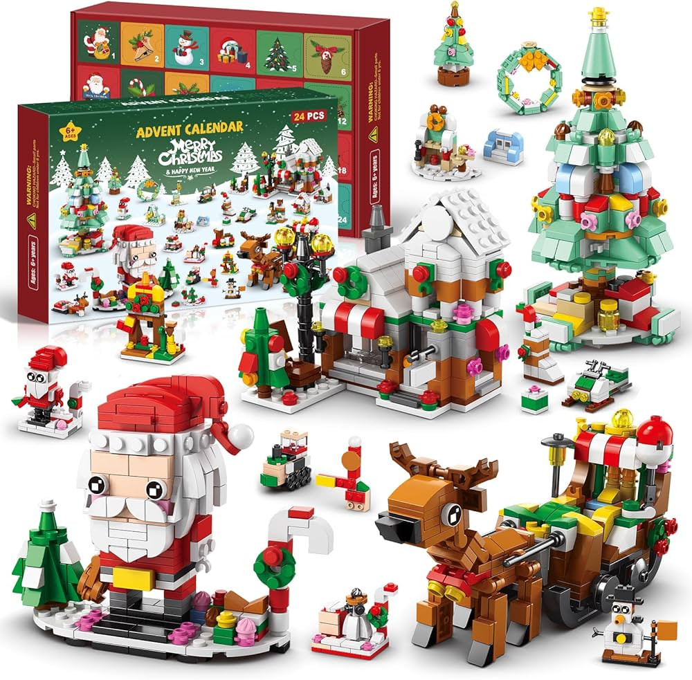 Advent Calendar 2024 Kids for Boys Girls Building Toys, 24 Days Christmas Countdown Calendar Buil... | Amazon (US)