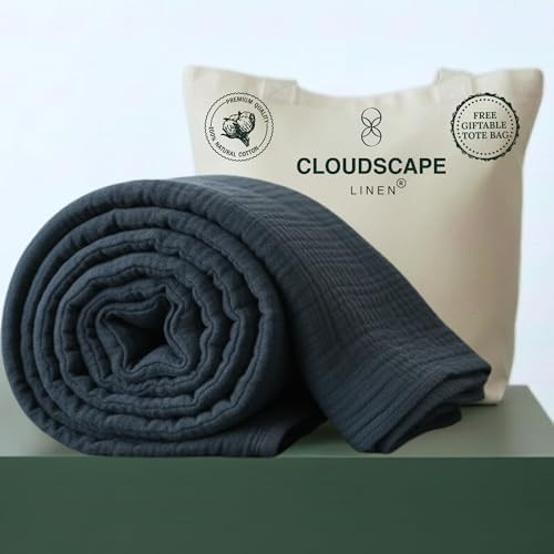 Luxury 100% Cotton Muslin Blanket Twin Size, 4 Layer 68x90 Fits Upto TwinXL Bed, Soft Cotton Gauz... | Amazon (US)