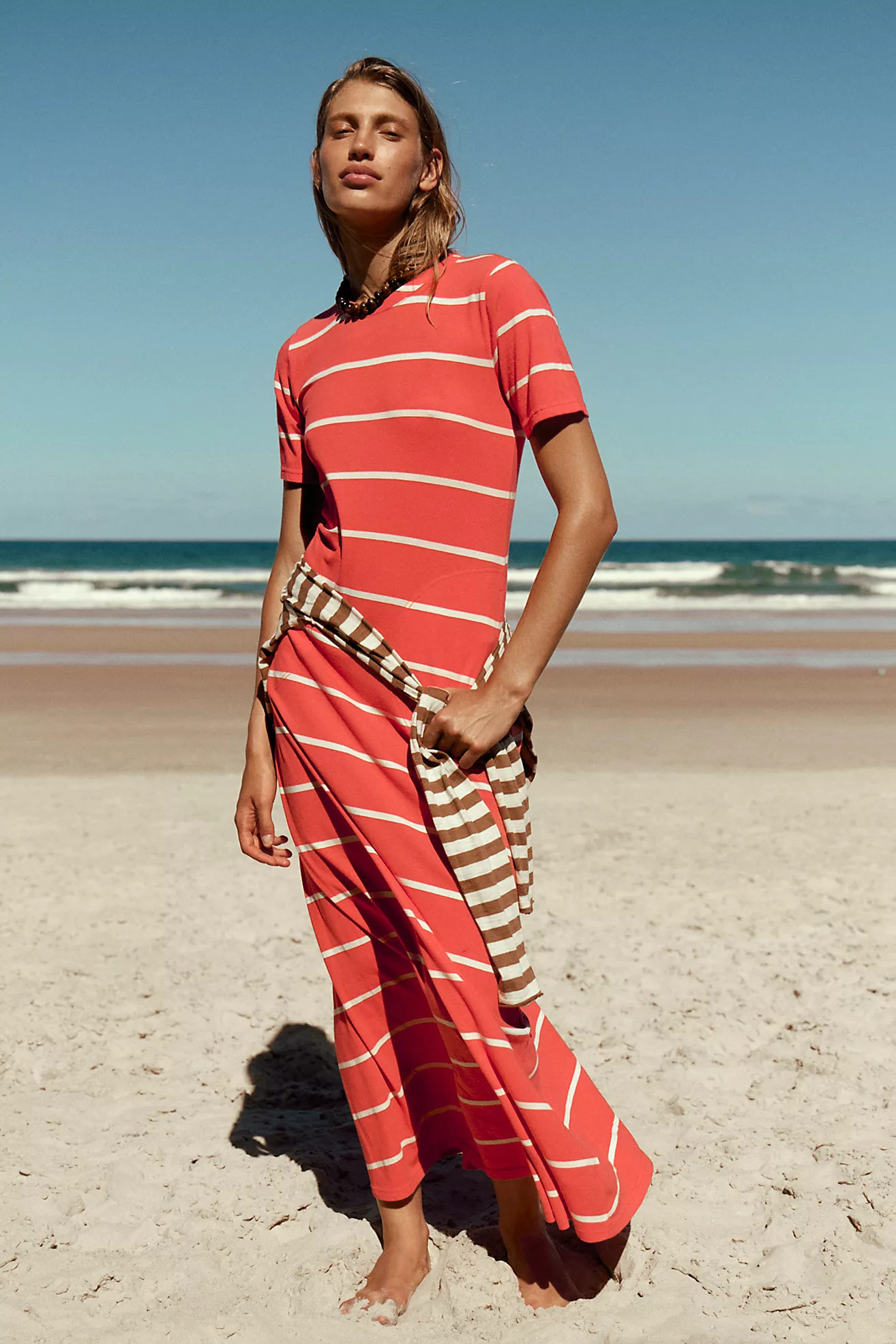 Sleek And Striped Cotton-Jersey Maxi Dress | Free People (Global - UK&FR Excluded)