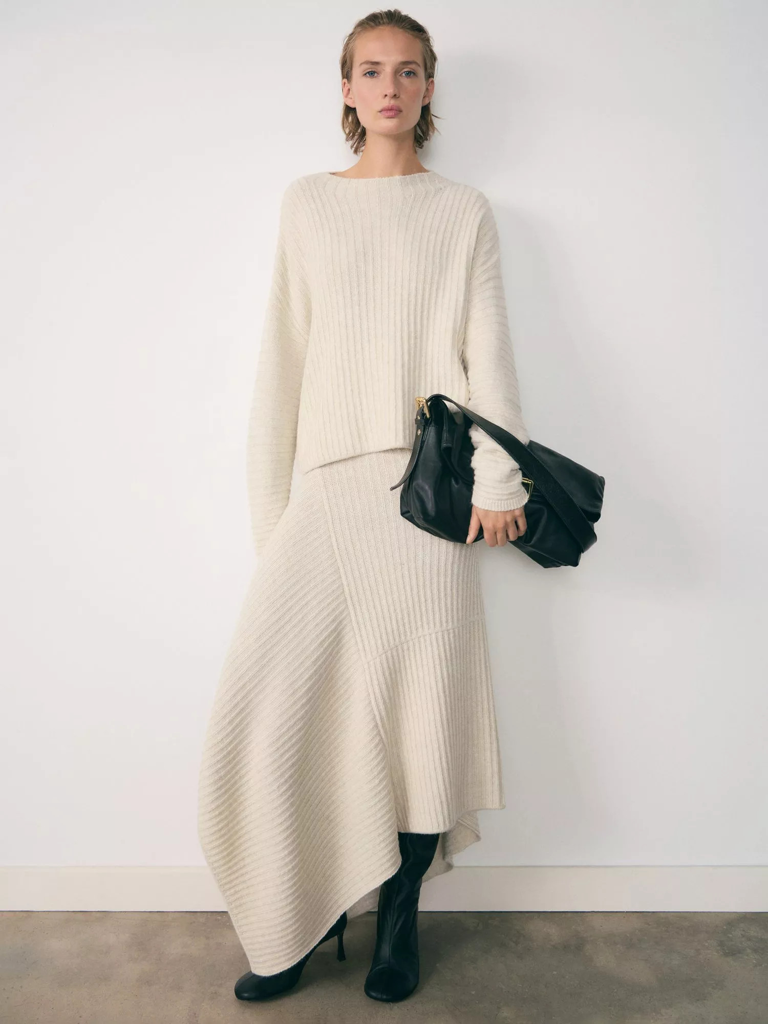 MangoGranado Ribbed Jumper, Beige | John Lewis (UK)