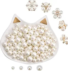 1200pcs 4 Sizes ABS Pearl Beads Ivory No Holes Elegant Luster, Pearls for Crafts, DIY, Vase Filli... | Amazon (US)