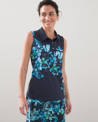 UPF Floral Sleeveless Polo | Chico's