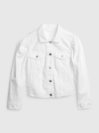 Kids Puff Sleeve Icon Denim Jacket with Washwell | Gap (US)