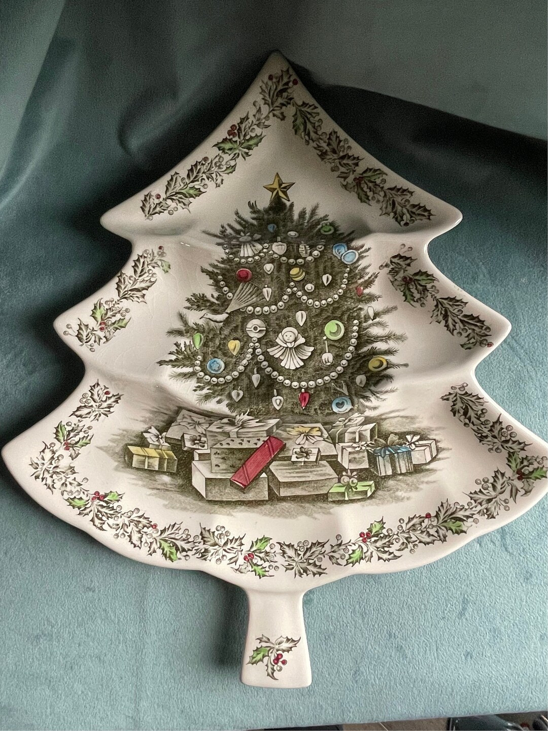 Vintage Johnson Brothers England Ceramic Christmas Tree Shaped 3 Part Relish Dish Sectional Servi... | Etsy (US)
