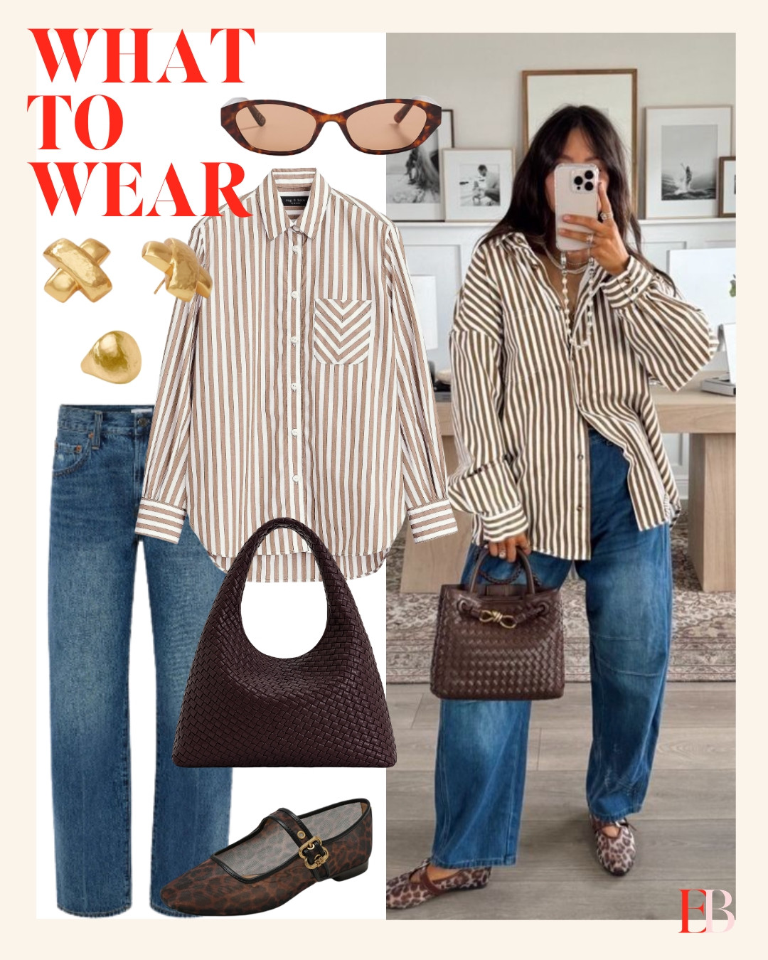 Proof that a striped shirt and jeans never actually go out of style. 🖤 Oversized striped button-down, wide-leg denim, and leopard mary janes to keep it from feeling too safe. This is my "didn't try too hard but definitely tried" formula. 

 #LTKdayinmylife #LTKootd #LTKmomlife