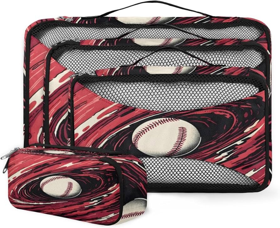 Ball Sports Packing Cubes for Suitcases 4 Set Luggage Packing Organizers Clothes Carry on Suitcas... | Amazon (US)