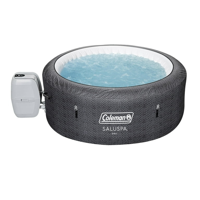 Coleman 71" x 26" Cali EnergySense AirJet 4 Brown Wicker Round Inflatable Hot Tub with 2-4 Person... | Walmart (US)