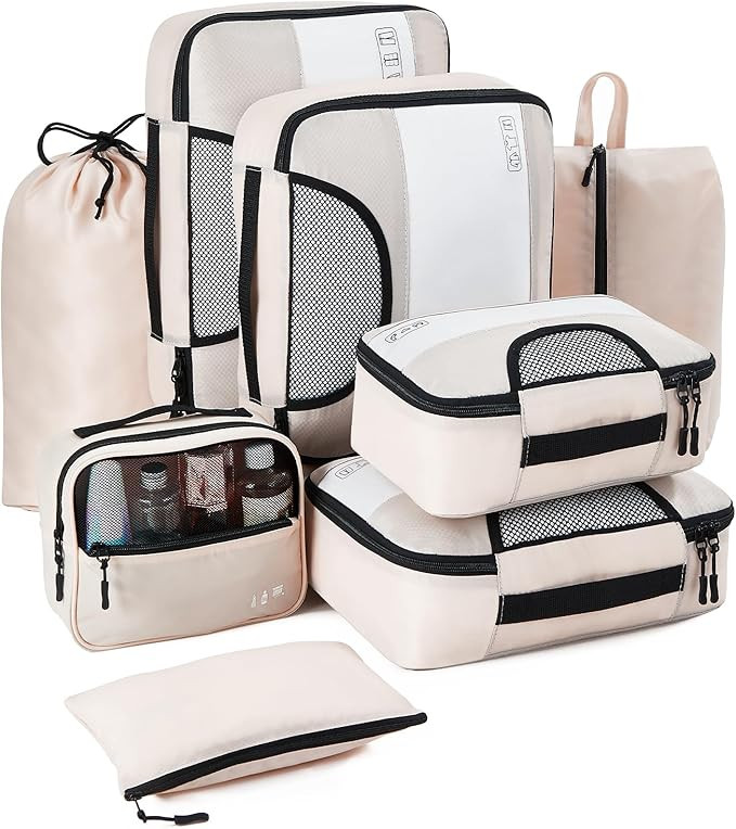 Veken 8 Set Packing Cubes for Suitcases, Luggage Organizer Bags Set for Carry on, Travel Gifts fo... | Amazon (US)