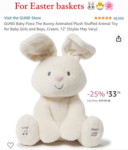 Animate bunny plush toy stuffed animal for Easter baskets! Kids toy, Amazon deal, nursery, gift basket, toddler 

#LTKunder50 #LTKGiftGuide #LTKbaby