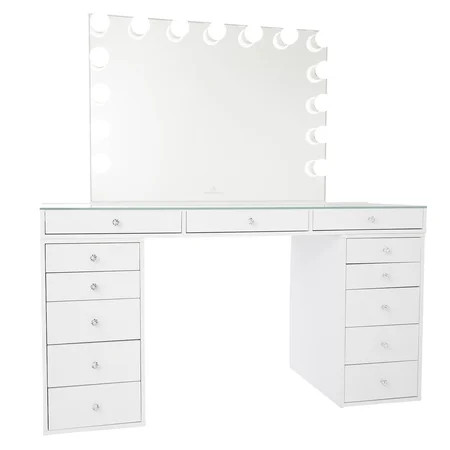 Impressions Vanity Desk Slaystaion Pro 2.0 Makeup Vanity Table with 5 Drawer Units Bundle and Makeup | Walmart (US)