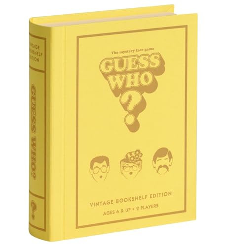 WS Game Company Guess Who? Vintage Bookshelf Edition, Linen Wrapped Book Box & Slipcase, Inspired by 1991 Version, Classic Board Games for Kids & Adults, Ages 6+ | Amazon (US)
