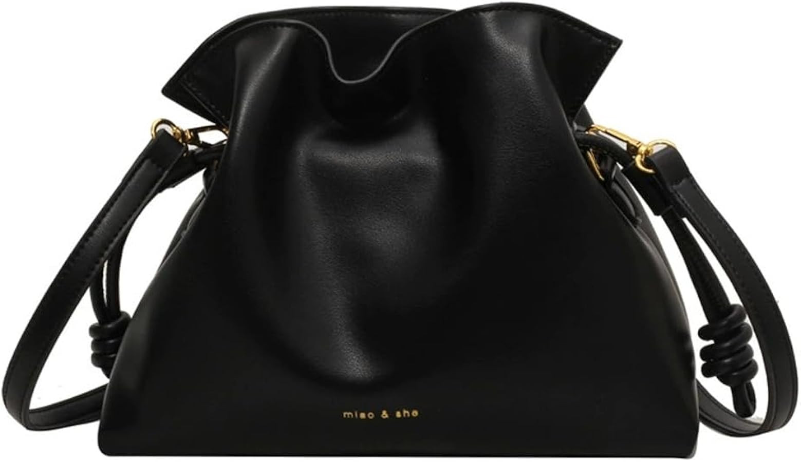 Women's Cloud Drawstring Bucket Bag, Fashionable Minimalist Handbags Versatile PU Leather Crossbo... | Amazon (US)