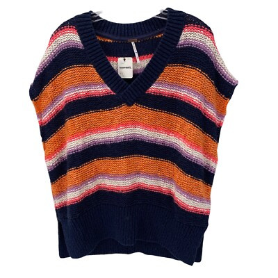 FREE PEOPLE XS OVERSIZED STRIPED V-NECK SWEATER VEST  | eBay | eBay US