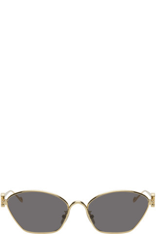 Gold Anagram Hexagonal Sunglasses | SSENSE