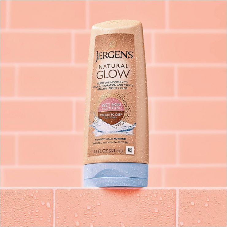 Jergens Natural Glow Wet Skin Moisturizer, In-Shower Self Tanner Body Lotion, Medium To Tan Tone ... | Target