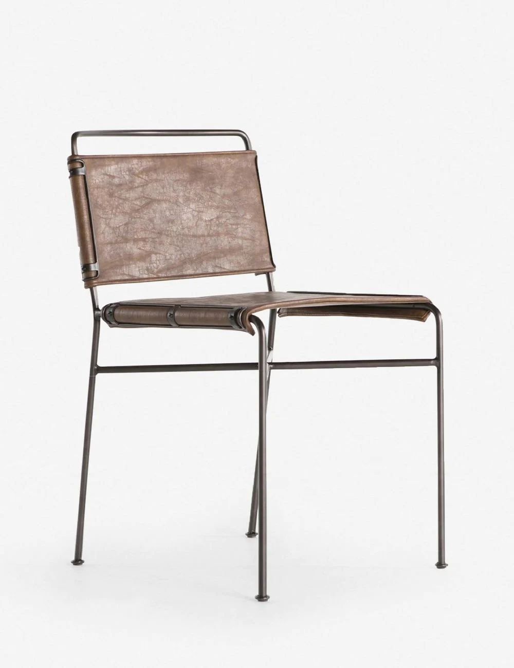 Trysta Dining Chair, Brown Leather | Lulu and Georgia 