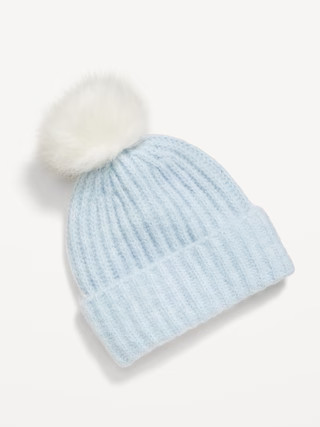 Ribbed Pom-Pom Beanie for Girls | Old Navy (US)