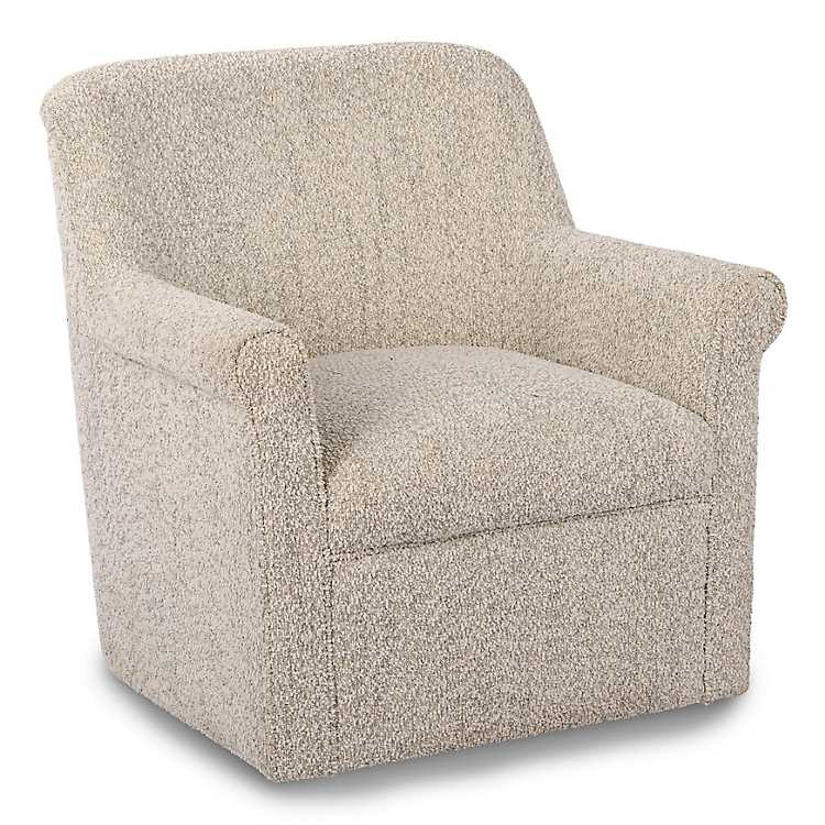 New! Kamryn Natural Boucle Swivel Chair | Kirklands