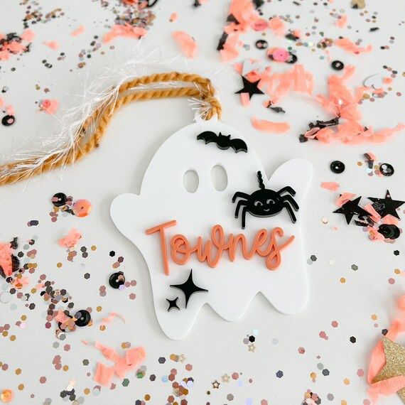 Ghost Tag Halloween Basket Tags Custom Name Tags Pumpkin - Etsy | Etsy (US)