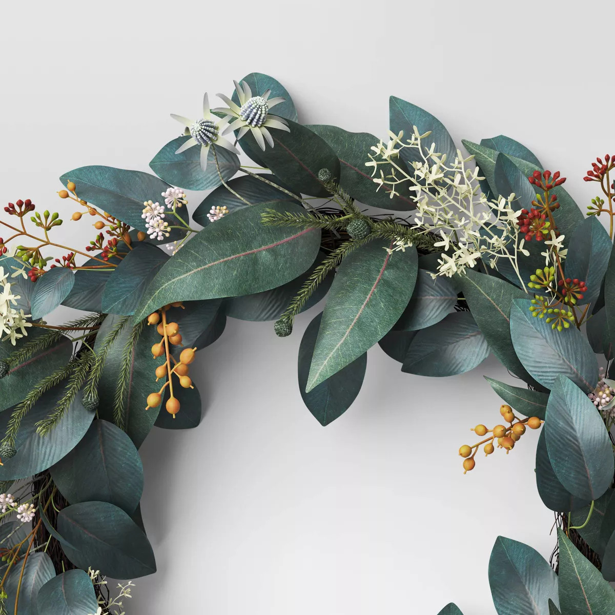 Wreath Green/Floral Wreath - Threshold™ | Target